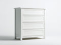 Kommode mit Schubladen aus weißem Holzwerkstoff 90 x 45 x 110 cm - 4 Schubladen - Klassisches Design