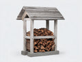 Kaminholzregal aus Holz 100 x 45 x 150 cm - Weißgrau - Überdachtes Landhausdesign für Garten Terrasse und Hauseingang