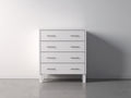 Kommode mit Schubladen aus Holzwerkstoff 80 x 40 x 90 cm - Weiß Silberfarben - Modernes Design mit 4 Schubladen für Schlafzimmer und Flur